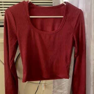 simple burgundy top , new .